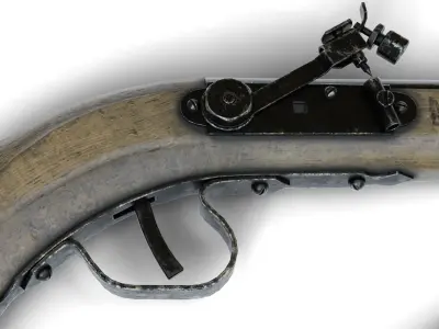 Cossack pistol Low-poly 3D model