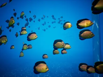 UE4 Fish School System Low-poly 3D model