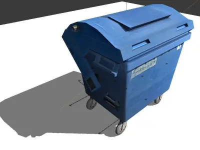 Garbage container with ragdoll settings Free low-poly 3D model