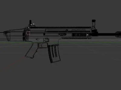 SCAR-L tan rifle 3D model