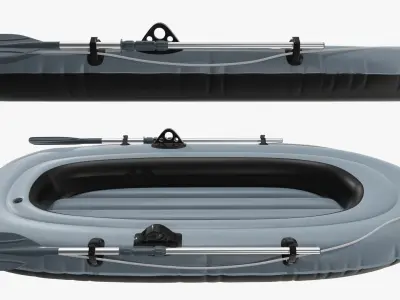 Boat inflatable 01 gray 3D model