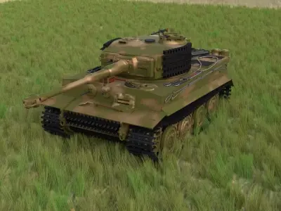 Panzer Tiger Tank Late 1944 HDRI v2 3D model