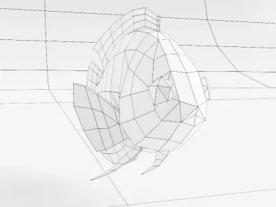 Severum Banded cichlid fish 3d model  Low-poly 3D model