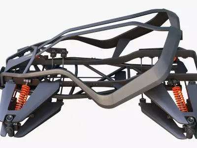 Buggy Frame with Suspension M1 3D model