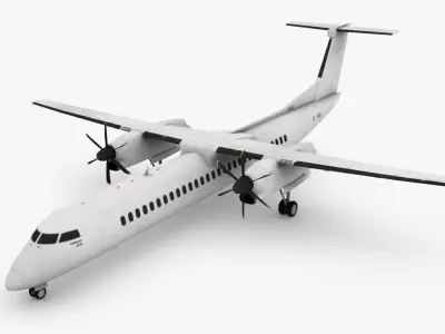 Dash Q400 Low-poly 3D model
