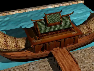 Chinese house boat 3D model