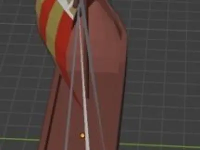 Moras Longship Low-poly 3D model