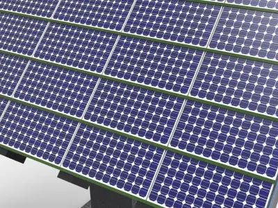 photovoltaic solar panel 3D model
