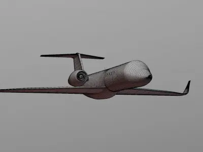 Gulfstream G450 Private Jet Low-poly 3D model