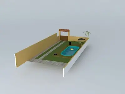 grasielaorkut house with garden Free 3D model