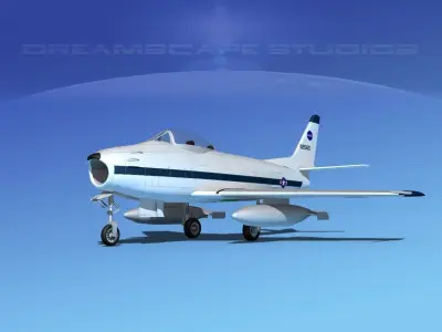 North American F-86 Sabre Jet NASA 3D model