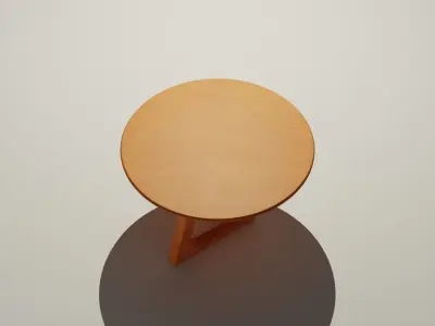 Wooden Round Coffee Table 3D Model  Free low-poly 3D model