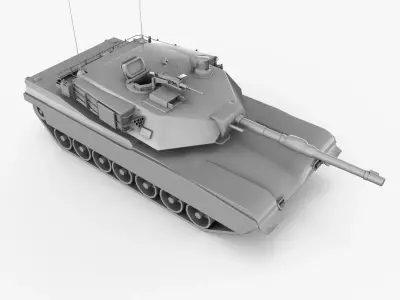 Tank M1A1 Base Mesh Free Free low-poly 3D model