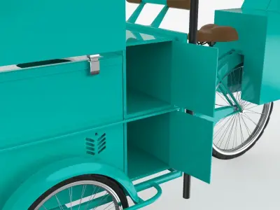 Retro Ice Cream Tricycle 3D model