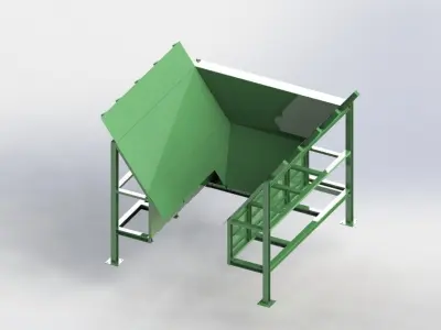 Discharge Hopper for Conveyor Belt Width 1300 mm 3D model