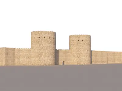 Ancient castle kit Low-poly 3D model