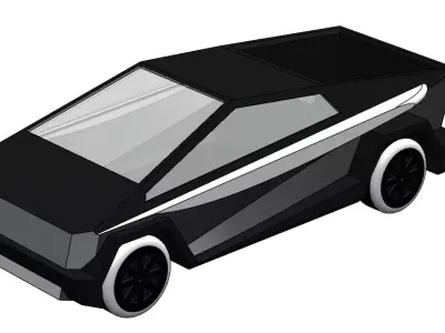 Futuristic Electric Utility Vehicle 3D Model Cyber Truck 3D model