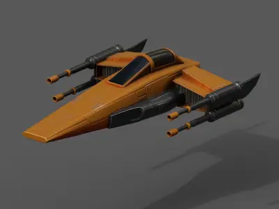 Spaceship starship futuristic spacecraft space scifi military  Low-poly 3D model