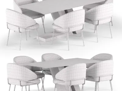 The cream-colored Emil chair 3D model