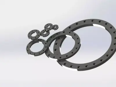 EN 1092-1 PN16 FLAT FLANGES 3D model