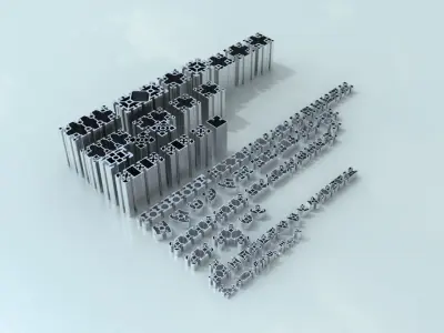 Summary of aluminum profile section models 3D model