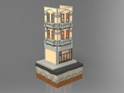 Old Istanbul City Building 009 3D model