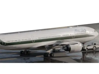 AIRBUS A330-202 Alitalia with interior 3D model