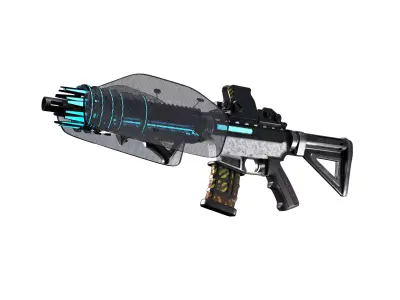 Space age Colt AR 15 machine gun assault rifle 3D model