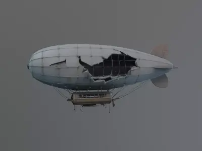 destroyed airship 3D model