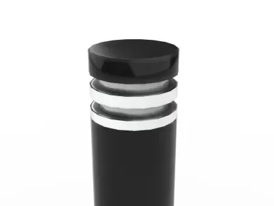 Black Stainless Steel Bollard with Double Collar 3D model