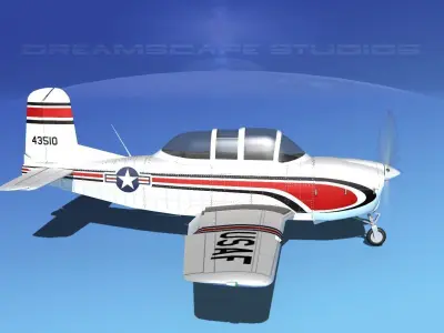 Beechcraft T-34 Mentor V06 USAF 3D model