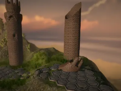 Tower Old Medieval Low-poly 3D model