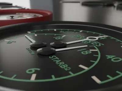 Aircraft Cockpit Gauges - Avionics Low-poly 3D model