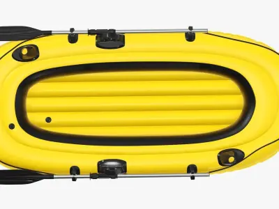 Boat inflatable 01 yellow 3D model
