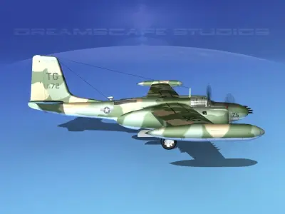 Douglas A-26K Invader USAF Vietnam 2 3D model