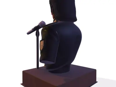 Realistic MJ PBR Pop King Performing Bust 3D print model