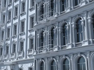 Commercial Building Facade 17 3D model