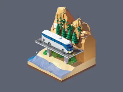 land 95A Low-poly 3D model