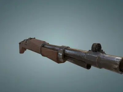 Karabiner k98 rifle Low-poly 3D model