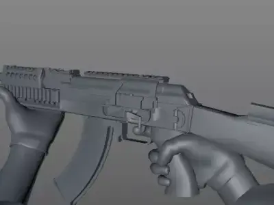 AK47 fbs with 8 animations Low-poly 3D model