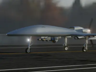 DRONE Bayraktar TB3 Low-poly 3D model