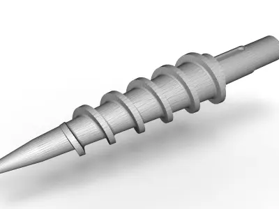 Extruder conical screw 3D model