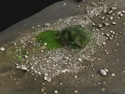 debris stones beach part 9 PBR photogrammetry Low-poly 3D model