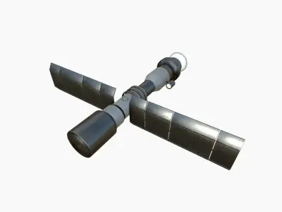 Satellite C05 Steel Blue - SciFi Space Design Low-poly 3D model