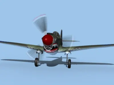 Curtiss P-40N Tomahawk China 3D model