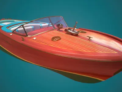 Riva Aquarama Runabout PBR Low-poly 3D model