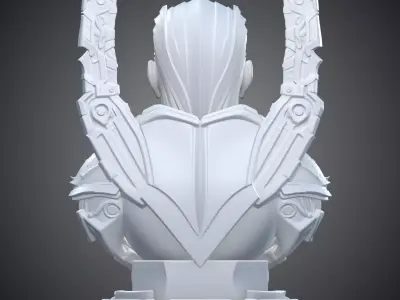 Cybernetic Warlord Bust Sci-Fi Commander Statue PM-391 3D print model