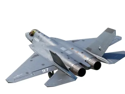 Shenyang J35 F35 gyrfalcon Fighter J-35 stealth aircraft Low-poly 3D model