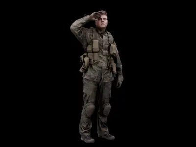 Cleaned 3D Body Scan Michael Howard Army Man Standing 3D model