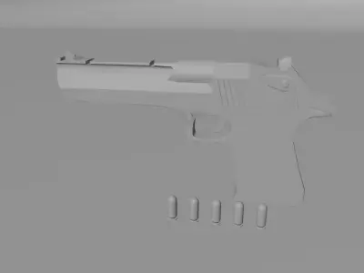 Heavy Pistol PBR 3D Model 3D model